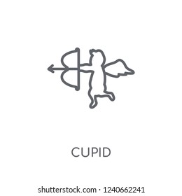 Cupid linear icon. Modern outline Cupid logo concept on white background from Birthday party and wedding collection. Suitable for use on web apps, mobile apps and print media.