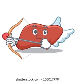 Cupid liver character cartoon style