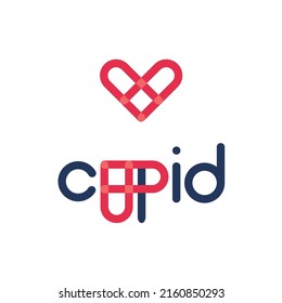 cupid logo with the letters 'u' and 'p' forming a heart
