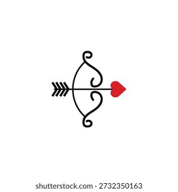 Cupido amor seta vetor logotipo design