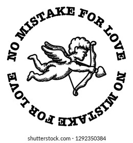 Cupid with love bow and arrow illustration