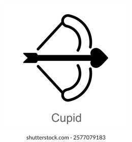 Cupid and love icon concept
