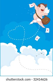cupid with love letters