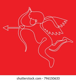 cupid love line hand drawing. vector illustration.