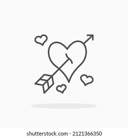 Cupid with love line icon. Editable stroke and pixel perfect. Can be used for digital product, presentation, print design and more.