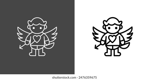 Cupid, Love, Outline Icon Vector Illustration