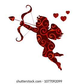 Cupid love pattern silhouette ancient mythology fantasy