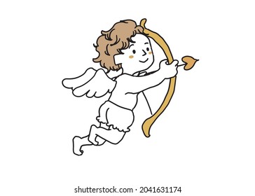 Cupid in love shooting an arrow