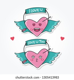 Cupid Love with Wing Say Love Expression