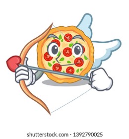 Cupid margherita pizza in a cartoon oven