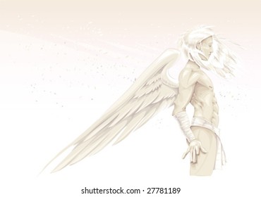 Ángel cupido o masculino con antecedentes