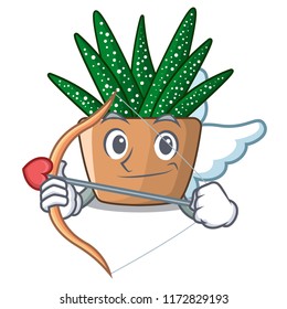 Cupid mini zebra cactus on cartoon pot