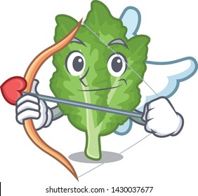 Cupid mustrad green islated with the mascot