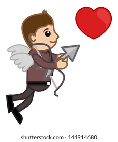 Cupid Office Man Cartoon
