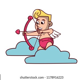 Cupid on cloud with arch