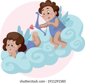 Cupido en una nube esponjosa 