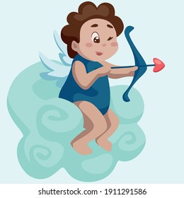 Cupid on a fluffy cloud 