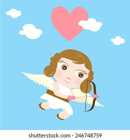 cupid on valentine's day made in vector 