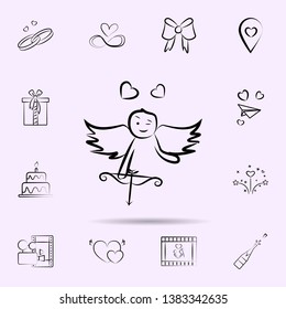 Cupid with onions icon. Universal set of wedding for website design and development, app development
