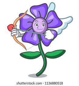 Cupid periwinkle flower character cartoon