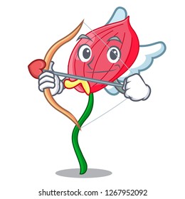 Cupid pink anthurium flower in shape cartoon
