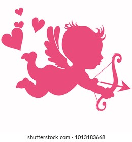 Cupid Pink White Background Stock Vector (Royalty Free) 1013183668