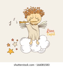 Cupid playing the flute