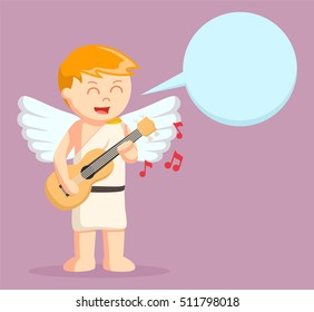 cupid playing guitar with callout