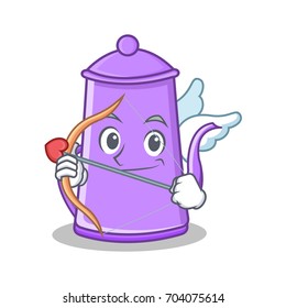 Cupid purple teapot character cartoon