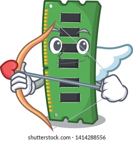 Cupid RAM memory card isolated in cartoon