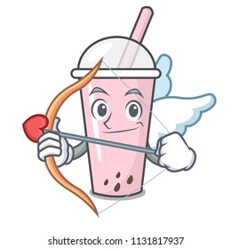 Cupid raspberry bubble tea character cartoon