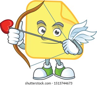 Cupid rounded sticker paper cartoon with mascot