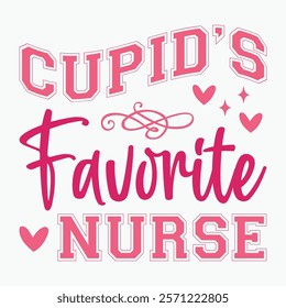 Cupid s favorite nurse retro t shirt design