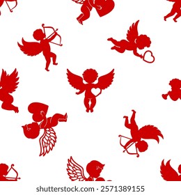 Cupid  seamless pattern vector image 