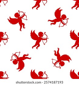 Cupid  seamless pattern vector image 
