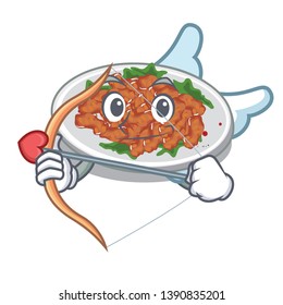 Cupid sesame chicken served on mascot plate
