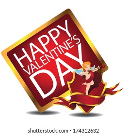 Cupid Shield ValentineÂ?Â?s Day Icon EPS 10 vector