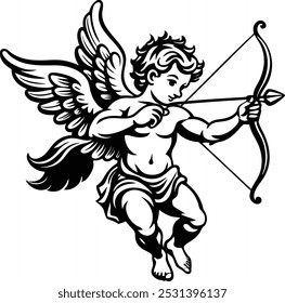 Cupido tiro flecha ilustración arte
