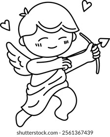 Cupid shooting an arrow, symbolizing love and romance