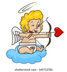 Cupid shoots of bow