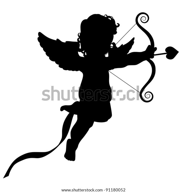 Cupid Silhouette Eps 8 Vector Grouped Stock Vector Royalty Free 91180052 7912