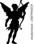 Cupid silhouette illustration vector design.