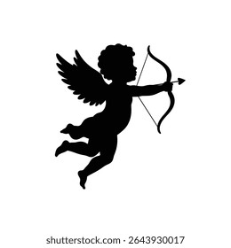 Silhueta cupido Dia dos namorados romântico anjo do amor.
