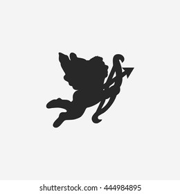 Cupid silhouette. Vector icon