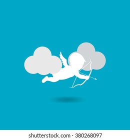 Cupid silhouette vector illustration