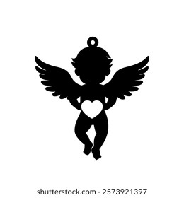 Cupid silhouette, cupid vector, Valentine's  day cupid 