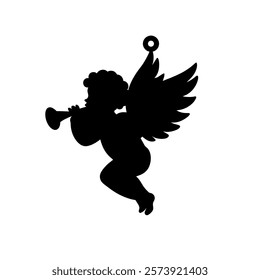 Cupid silhouette, cupid vector, Valentine's  day cupid 