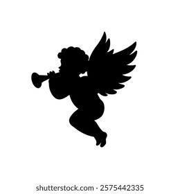 Cupid silhouette, cupid vector, Valentine's  day cupid 