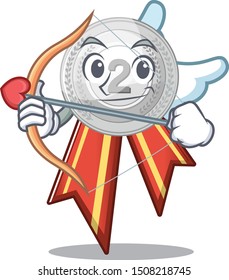 Cupid silver medal with the shape cartoon