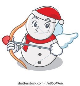 Cupid snowman character cartoon style